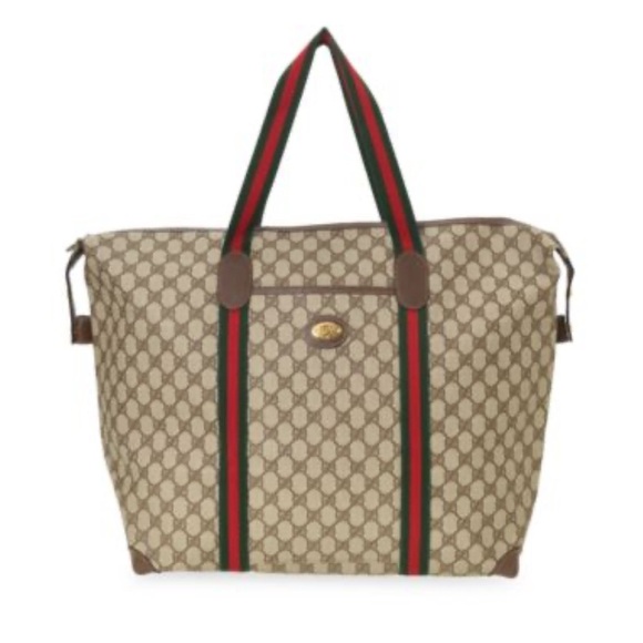 Gucci Gucci GG Supreme Canvas Leather Boston Bag Canvas Travel Bag 012122052545